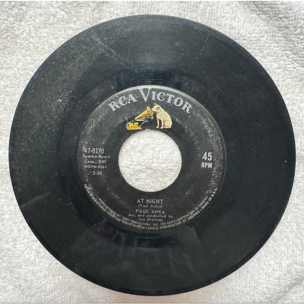 1962 RCA Record 45 RPM Paul Anka “Remember Diana”